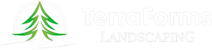 TerraForms Landscaping logo on black background