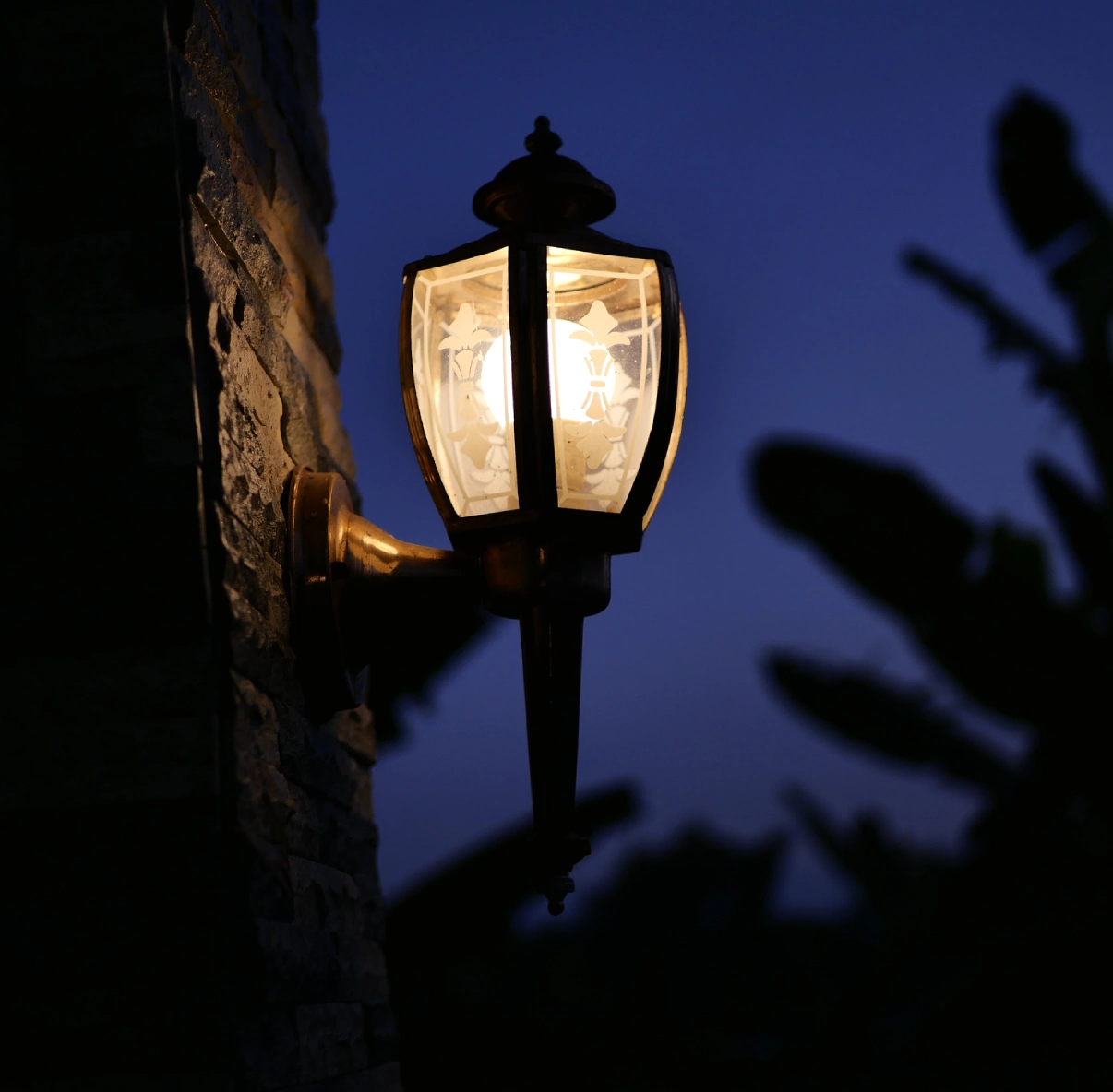 Evening lantern illuminating darkness